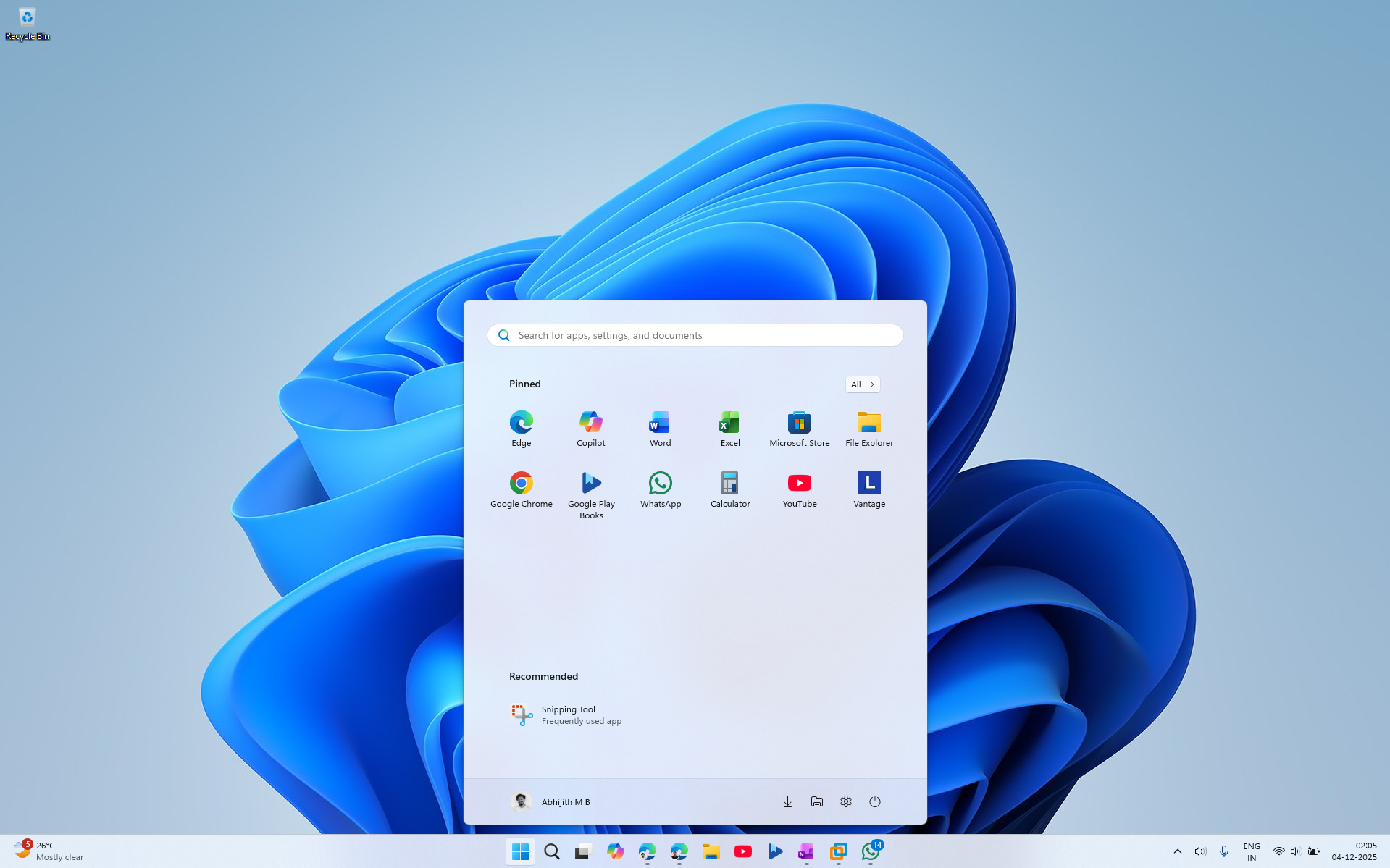 Menu Bắt đầu của Windows 11 cũ