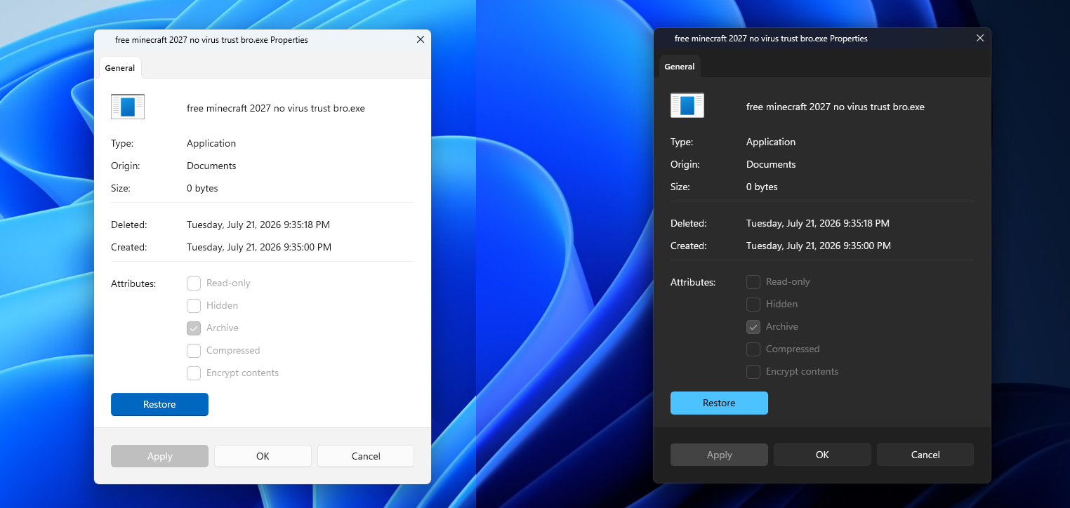Tab thuộc tính ở chế độ tối trong Windows 11
