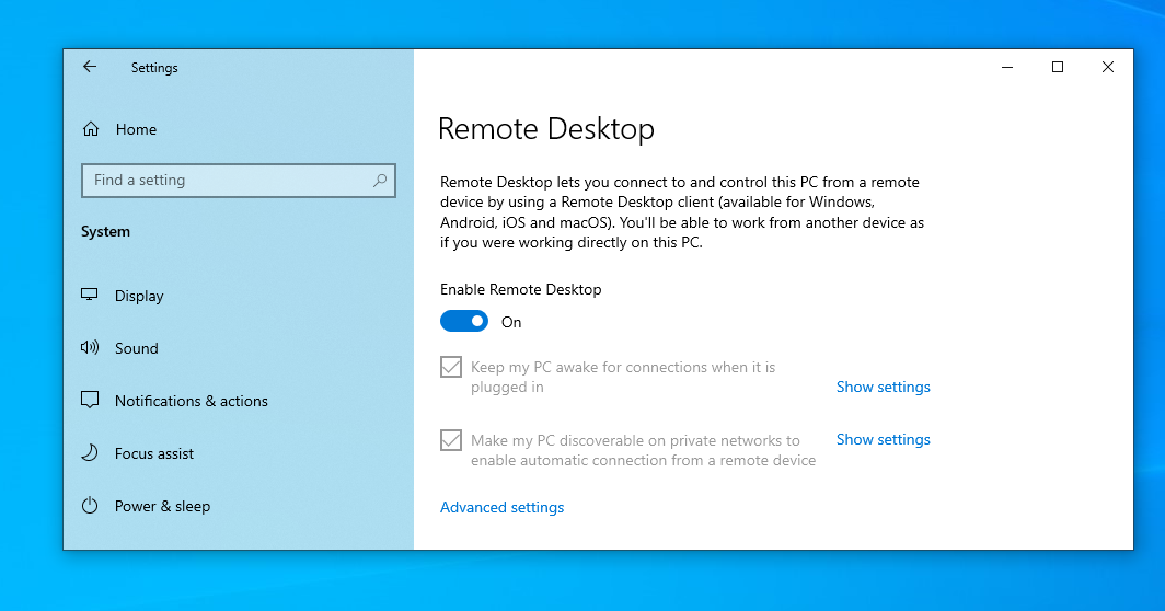 Cải tiến Remote Desktop trong Windows 10