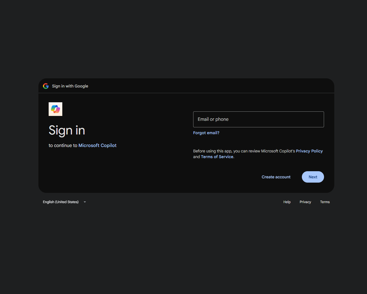 Đăng nhập vào Bing bằng ID Google