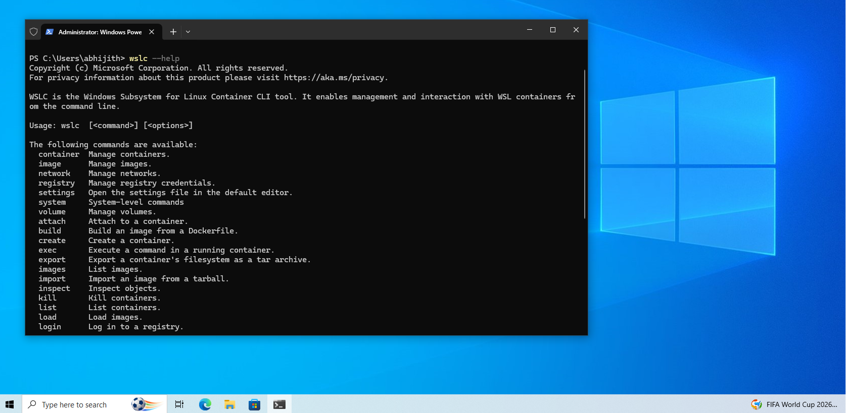 WSLc đang hoạt động trong Windows 10