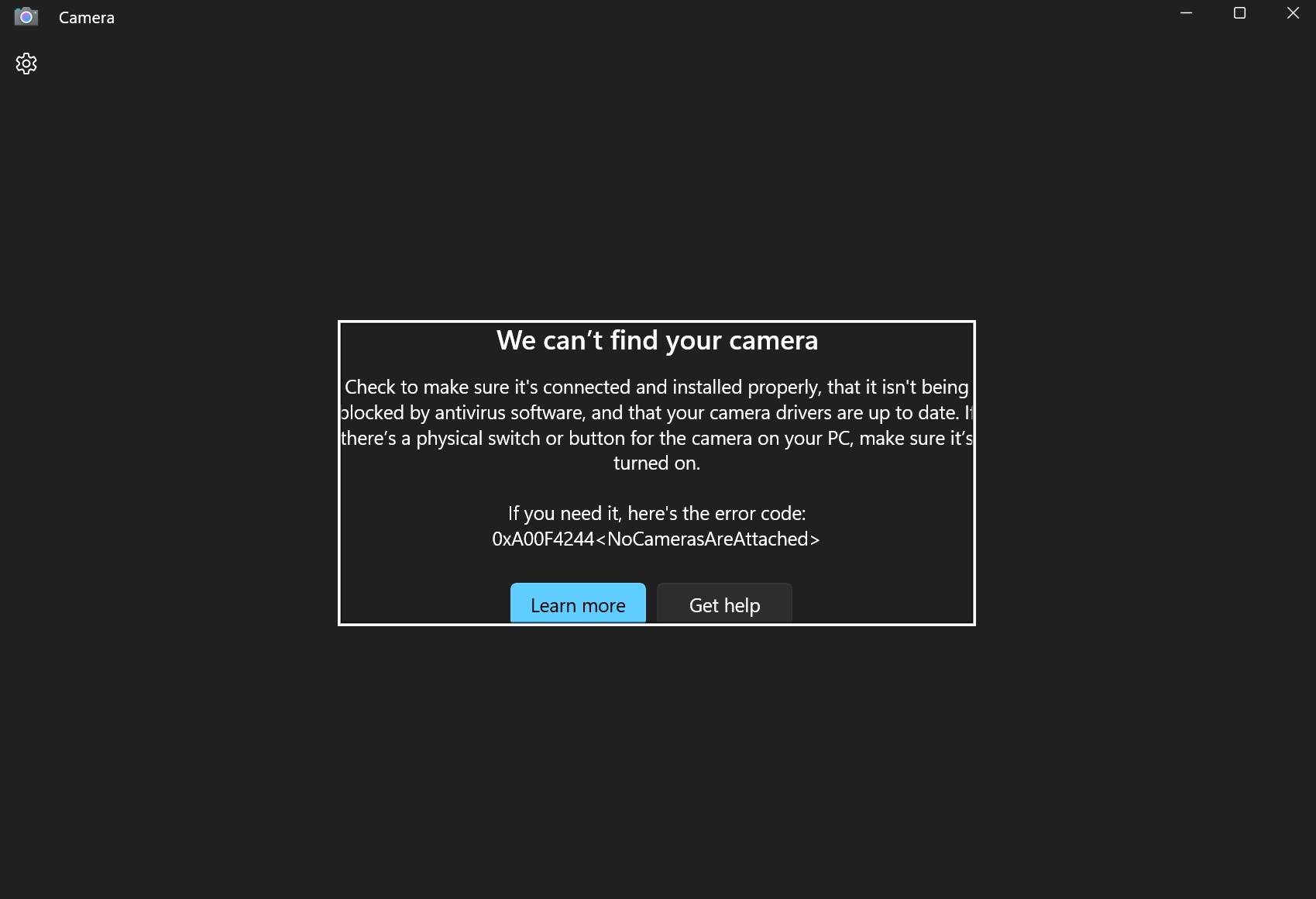 Sự cố máy ảnh Windows 11