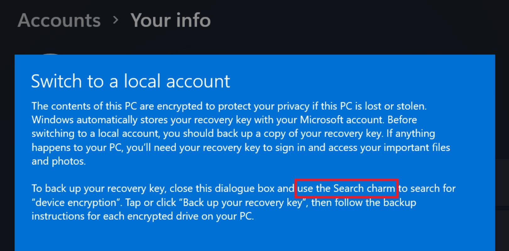 Windows 11 đề cập đến thanh Charms