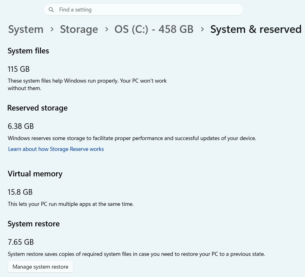 Tệp hệ thống Windows 11 115 MB