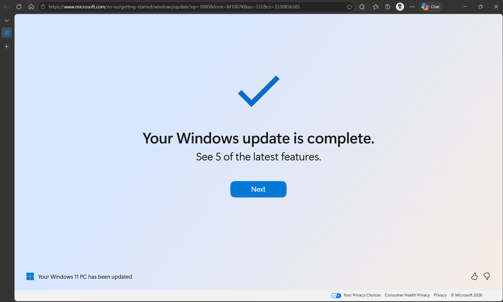 Bản cập nhật Windows 11 tự động mở Edge để giới thiệu các tính năng mới trong HĐH