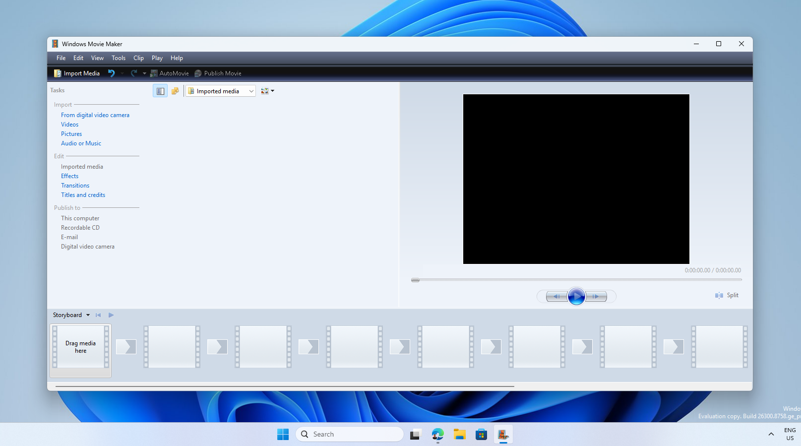 Giao diện người dùng Windows Movie Maker