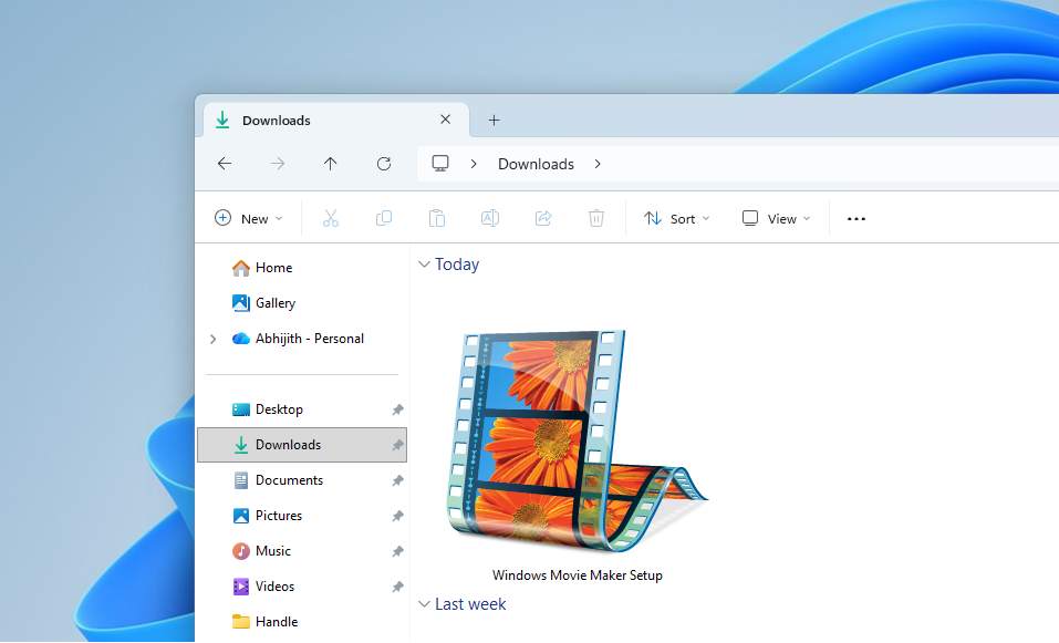 File cài đặt Windows Movie Maker