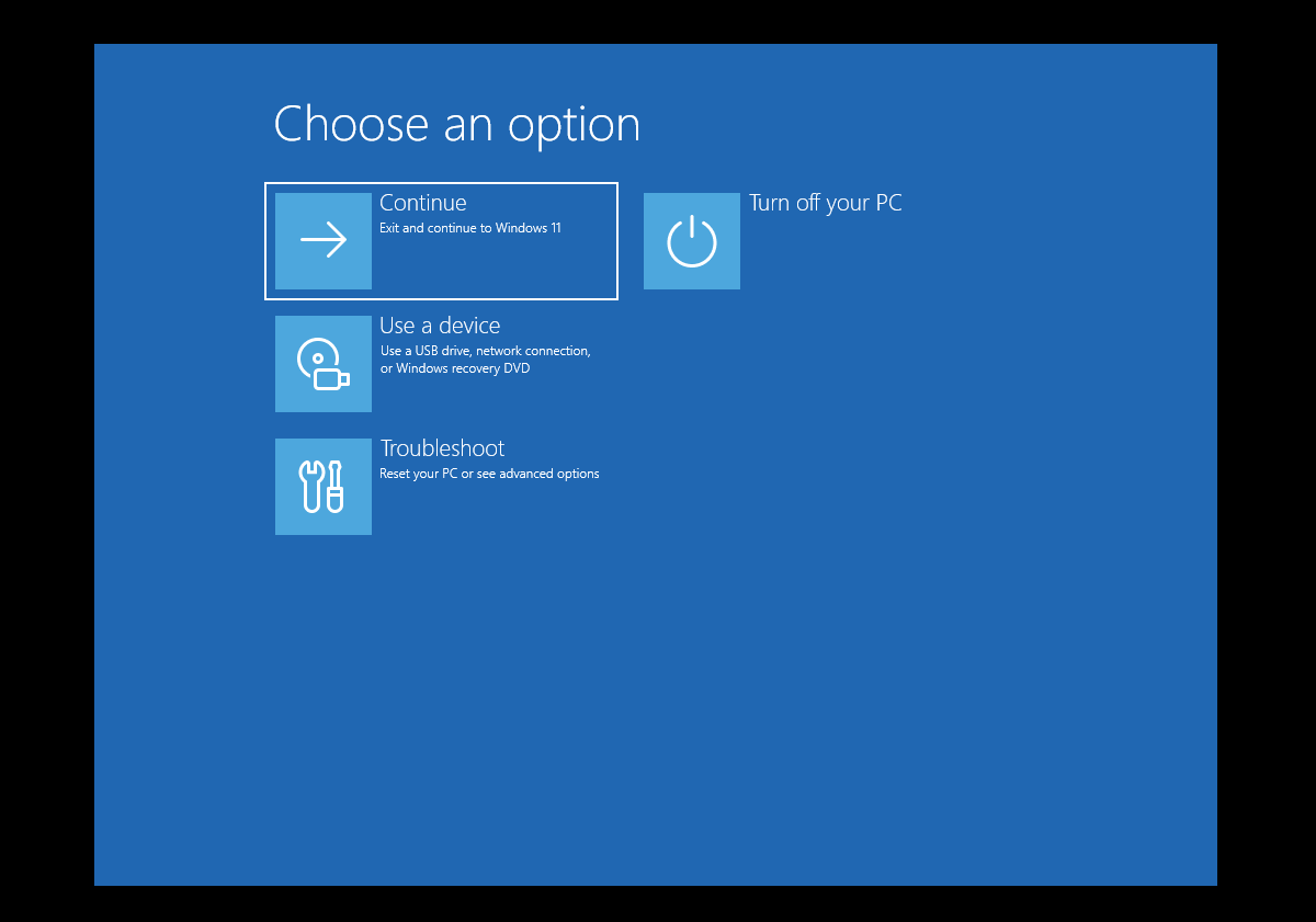 Môi trường phục hồi Windows trông giống như từ thời Windows 8