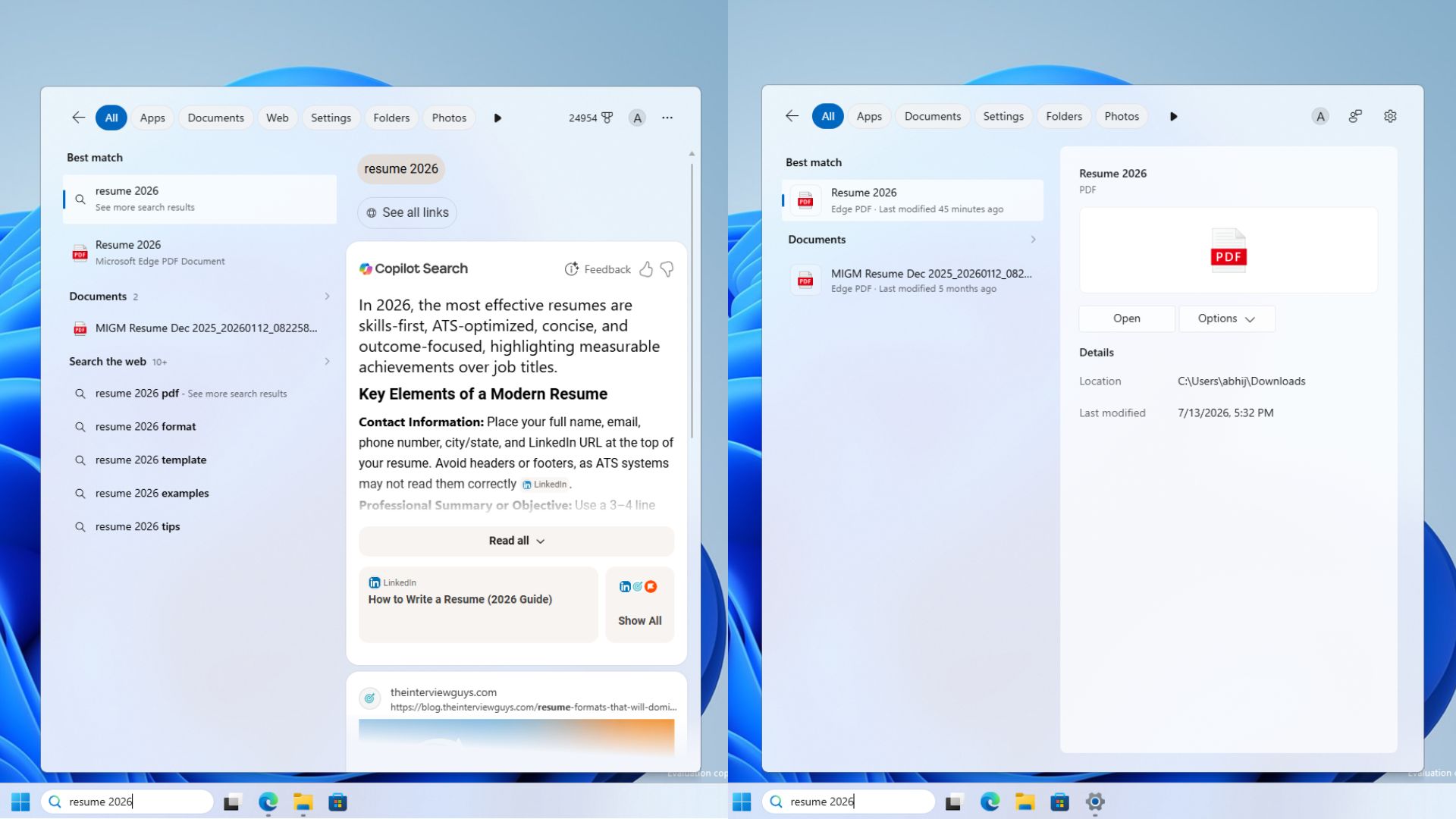 Windows Search hiển thị các tệp cục bộ