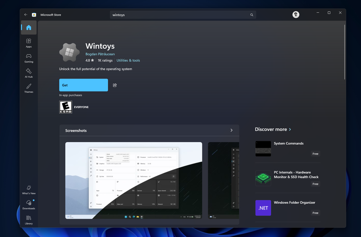 Wintoy trong Microsoft Store