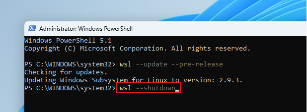 tắt WSL
