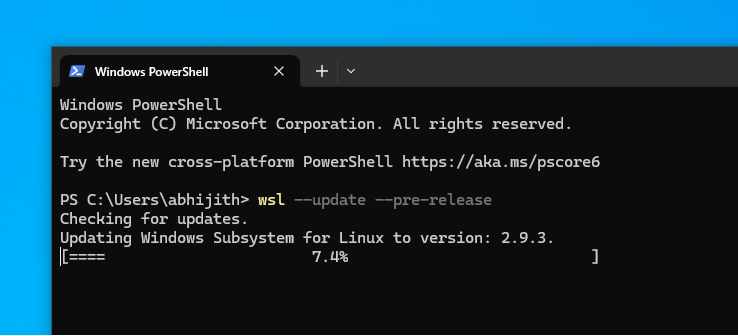 cập nhật WSL trong Windows 10